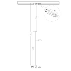 Lampa wisząca do szynoprzewodu Lungo 1 złota 1F 1xG9 LP-894/1P GD 1F
