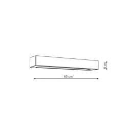 Kinkiet Ibros 63 cm biały IP44 LED 3000K GS-LWA-9W 3000K WH