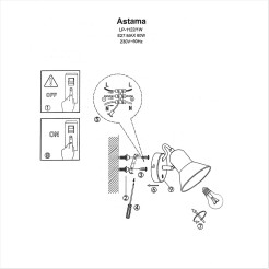 Kinkiet Astama biały 1xE27 LP-1122/1W WH