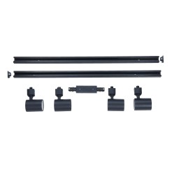 Zestaw oświetlenia szynowego Snow SET 1F czarny 4xGU10 LP-737 BK SET