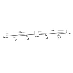 Zestaw oświetlenia szynowego Snow SET 1F czarny 4xGU10 LP-737 BK SET