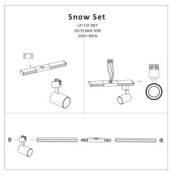 Reflektor Snow 3F czarny 1xGU10 LP-731/1R 4W BK