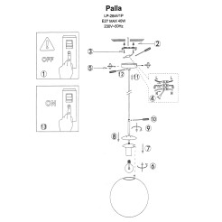 Lampa wisząca Palla złota 1xE14 LP-2844/1P GD