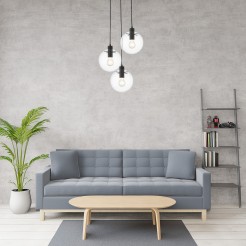 Lampa wisząca Puerto czarna 3xE27 LP-004/3P BK