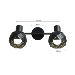 Spot Reus czarny 2xE14 LP-8069/2WS BK