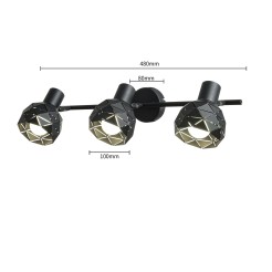 Spot Reus czarny 3xE14 LP-8069/3WS BK