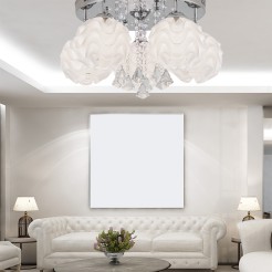 Ozdobny plafon Sada srebrny 5xE14 plus LED LP-119/5C