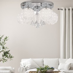 Ozdobny plafon Sada srebrny 5xE14 plus LED LP-119/5C