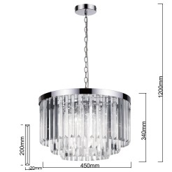 Lampa wisząca Vetro 5 srebrna 5xE14 LP-2910/5P