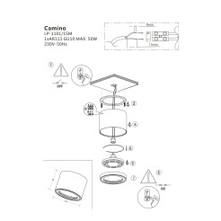 Oprawa natynkowa Camino biała 1xES111 LP-1101/1SM WH