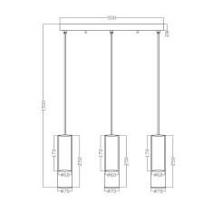 Lampa wisząca Manacor złota 3xGU10 LP-232/3L GD
