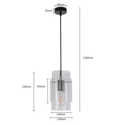Lampa wisząca Savona czarna 1xE27 LP-707/1P