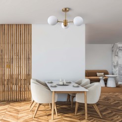 Lampa wisząca Roma 3 złota 3xE14 LP-1345/3P GD