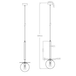 Lampa wisząca Roma 1 czarna 1xE14 LP-1345/1P BK