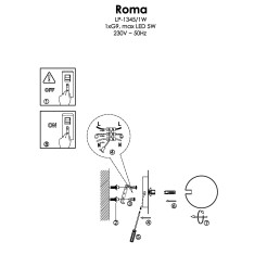 Kinkiet Roma złoty 1xG9 LP-1345/1W GD