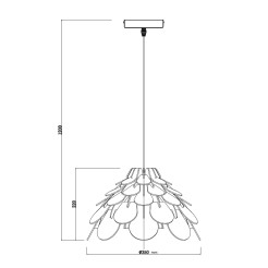 Lampa wiszaca Burgo mała drewniana 1xE27 LP-101335/1P S