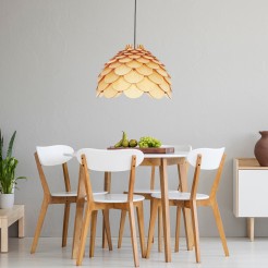 Lampa wisząca Burgo duża drewniana 1xE27 LP-101335/1P L
