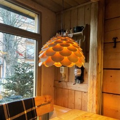 Lampa wisząca Burgo duża drewniana 1xE27 LP-101335/1P L