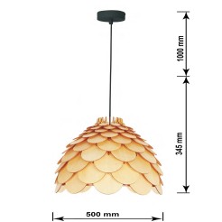 Lampa wisząca Burgo duża drewniana 1xE27 LP-101335/1P L