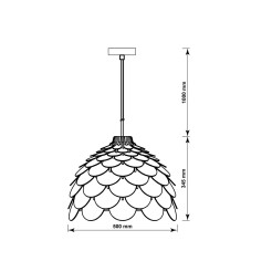 Lampa wisząca Burgo duża drewniana 1xE27 LP-101335/1P L