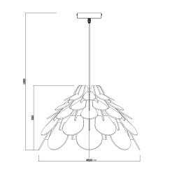 Lampa wisząca Burgo duża drewniana 1xE27 LP-101335/1P L
