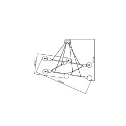 Estrella 6 wisząca czarna LP-075/6P BK