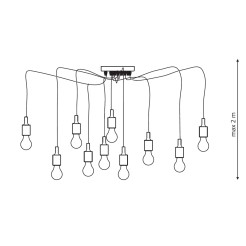 Lampa wisząca Soleto czarna 10xE27 LP-90082/10P