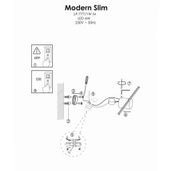 Kinkiet Modern Slim 40 cm złoty LED 3000K LP-777/1W M GD