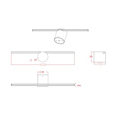 Kinkiet Modern Slim 40 cm chrom LED 3000K LP-777/1W M CH