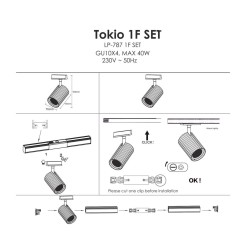 Zestaw oświetlenia szynowego Tokio SET 1F biały 4xGU10 LP-787 SET 1F WH