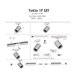 Zestaw oświetlenia szynowego Tokio SET 1F biały 4xGU10 LP-787 SET 1F WH