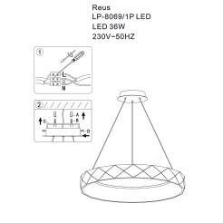 Lampa wisząca Reus różowe złoto LED 4000K LP-8069/1P LED GD