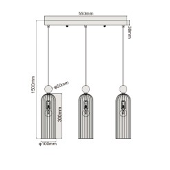 Lampa wisząca Piega 3 amber 3xE14 LP-939/3L amber