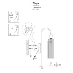 Kinkiet Piega 1 biały 1xE14 LP-939/1W white