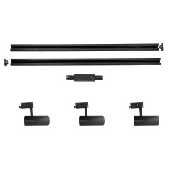 Zestaw oświetlenia szynowego Ice SET 1F czarny 3xGU10 LP-732 3W BK SET