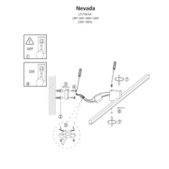 Kinkiet Nevada 40 cm biały IP44 LED 4000K LP-778/1W M WH