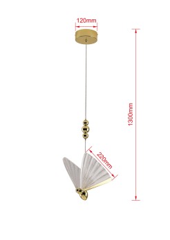 Lampa wisząca Mariposa 1 złota LED CCT LP-1715/1P
