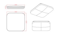 Plafon kwadratowy Babilon 38 cm złoty LED 4000K LP-335/1C M 4GD square