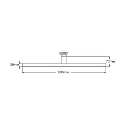 Kinkiet Nevada 60 cm czarny IP44 LED 4000K LP-778/1W L BK