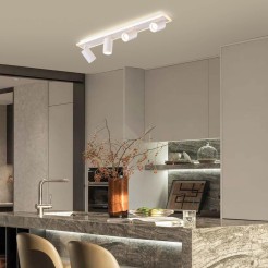 Zestaw reflektorów plafon Parma biały 4xGU10 plus LED LP-0612/4C WH