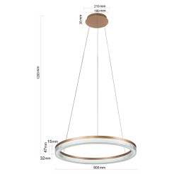 Lampa wisząca Midway Cristal Triangle złoto - transparentna LED CCT LP-033/1P L GD Cristal Triangle