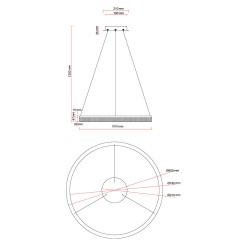 Lampa wisząca Midway Cristal Triangle złoto - transparentna LED CCT LP-033/1P L GD Cristal Triangle