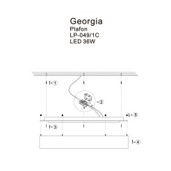 Plafon Georgia 60 cm czarny LED CCT LP-049/1C BK CCT