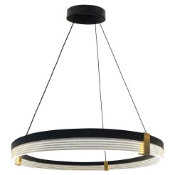 Lampa wisząca Plum Triangle 80 cm czarno-transparentna LED CCT LP-0407/1P L BK Triangle