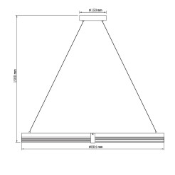 Lampa wisząca Plum Triangle 80 cm czarno-transparentna LED CCT LP-0407/1P L BK Triangle