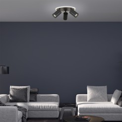 Plafon Parma 3 okrągły czarny 3xGU10 LED CCT LP-0612/3C Round BK