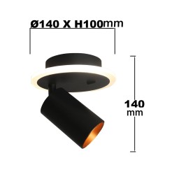 Spot Parma 1 czarny 1xGU10 LED CCT LP-0612/1WS BK