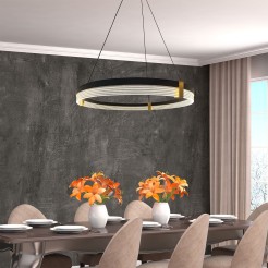 Lampa wisząca Plum Triangle 60 cm czarno-transparentna LED CCT LP-0407/1P M BK Triangle
