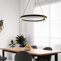 Lampa wisząca Plum Triangle 60 cm czarno-transparentna LED CCT LP-0407/1P M BK Triangle