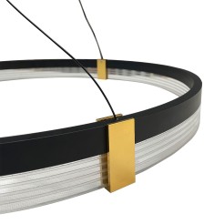 Lampa wisząca Plum Triangle 60 cm czarno-transparentna LED CCT LP-0407/1P M BK Triangle
